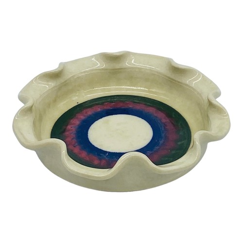 Holman Functional Pottery Ashtray Dish Ruffled Edge OOAK Signed Plano Texas - Picture 3 of 7