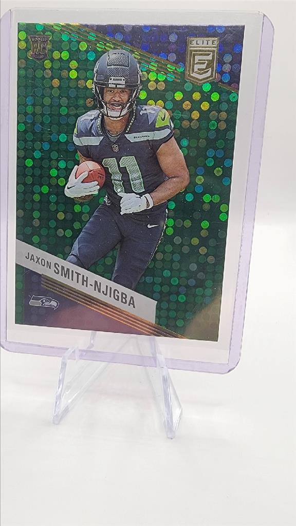 2023 Donruss Elite #151 Jaxon Smith-Njigba Rookie RC Green Disco Parallel