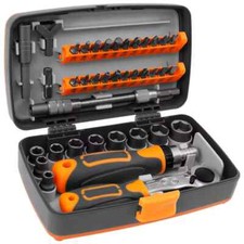 Professional 38 Pcs Ratchet Spanner Socket Wrench Set 12 14 38 Tool Kit