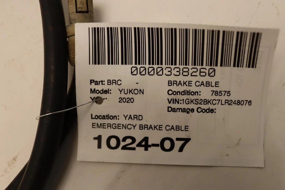 GMC YUKON 2015-2020 cable de control de freno de estacionamiento de emergencia OEM Foto 4 de 4