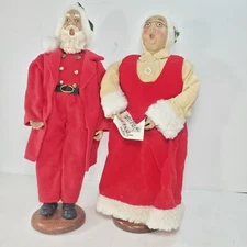 Vintage Caroler Santa and Mrs Claus Rite Aid Home Village Christmas Accessories 
