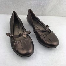 Natural Soul by Naturalizer Women's Heather Brown Gold Metallic Ballet Flat Sz 7