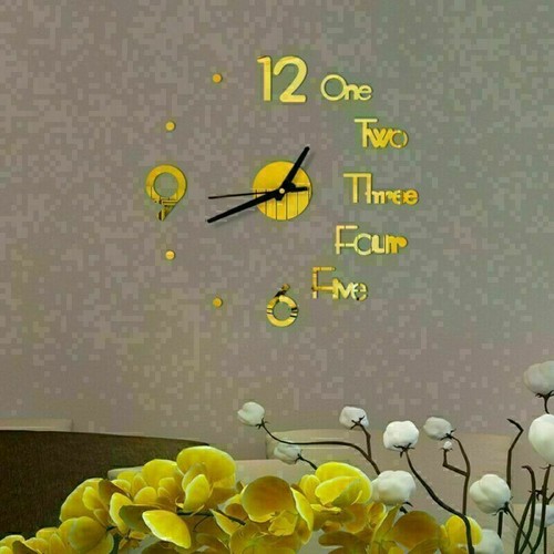DIY 3D Modern Large Number Mirror Wall Sticker Big Watch Home Office Decor US - Picture 14 of 17