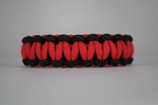 550 Paracord Survival Bracelet Cobra Black/Red "Made in the USA"