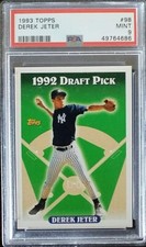 Derek Jeter 1993 Topps Rookie Card Graded PSA 9 Mint THE CAPTAIN YANKEES
