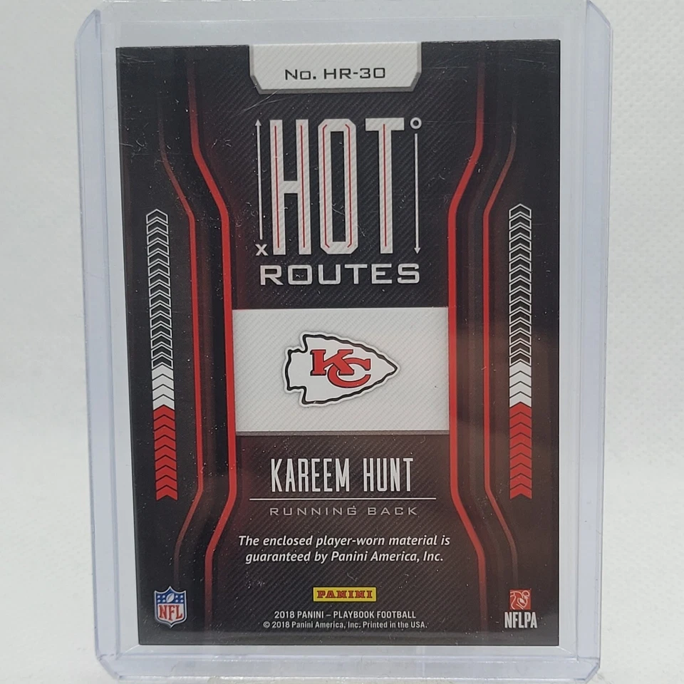 2018 Panini Playbook Football Kareem Hunt Hot Routes Prime Jersey /50 - Image 2 of 2