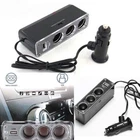 DC 12V/24V 3 Port Car Charger Socket Splitter Cigarette Lighter Adapter USB Plug