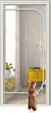 Cat Screen Door Reinforced Pet Proof Screen Door Zipper Curtain to Keep Dogs ...