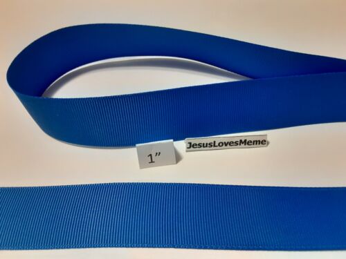 Grosgrain Ribbon 1 Inch Solid Color Royal Blue #350 Double Sided Ribbon Crafting - Picture 1 of 1