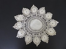 Vintage Handmade Crochet Lace Pineapple Table Cover Doilies 14x15"