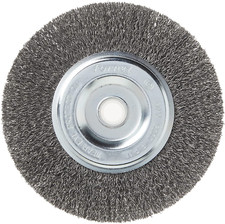 72745 Wire Bench Wheel Brush, Coarse Crimped with 1/2-Inch and 5/8-Inch Arbor, 6