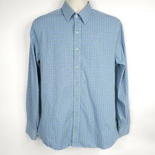 Nick Graham Mens Button Front Shirt Medium Multicolor Check Stretch Modern Fit