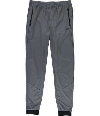 Reebok Mens Knit Athletic Track Pants, Grey, Medium