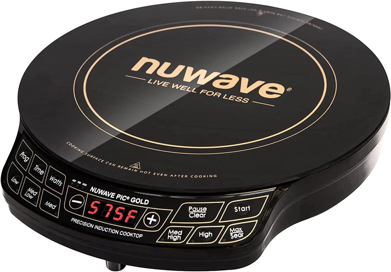 Gold Precision Induction Cooktop, Portable, Powerful with Large 8” Heating Coil,