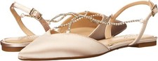 Badgley Mischka Jewel Shoes 5 Alanna Ballet Flats Champaign Flats Embellished