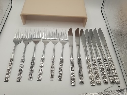 Konvolut 38 Vintage Nasco Edelstahl MAURISCHE MCM Gabeln Löffel Messer - Bild 3 von 12