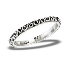 Sterling Silver Swirls Band Ring