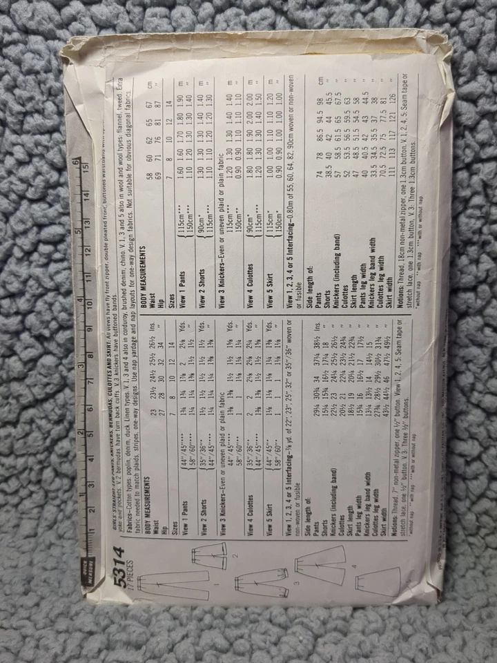 Simplicity Pattern #5314 - Girl's Leg Pants, Knickers Bermudas, Culottes & Skirt - Image 3 of 4