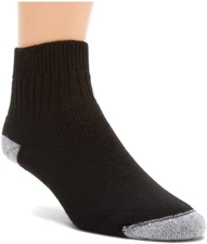Wigwam Unisex 248639 Black Diabetic Sport Quarter Socks Size Medium