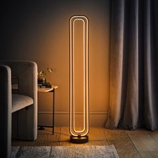 Image of Integrated LED Floor Lamp Black Adjustable Standard Standing Living Room Light