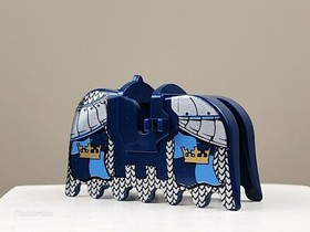 LEGO Castle Horse Barding Blue Gold Crown Silver Mail 2490pb90 7094 Armor NEW