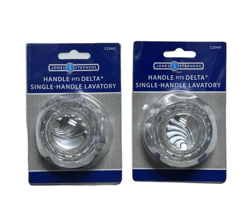 (2) Jones Stephens Acrylic Clear Single Handle Shower Knob Fits Delta RP17449 - Picture 1 of 4