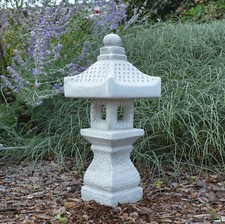 Tachi-Gata japanische Steinlaterne Steinlampe 42 cm 7 kg Grau Beton frostsicher