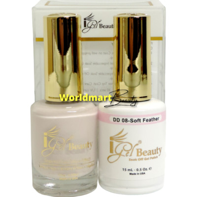 IGel Beauty Gel Nail Polish 0.5oz Gel DUO DD08- SOFT FEATHER