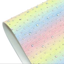 Rhinestone FAUX LEATHER SHEET 8" x 13" 1271723 Glossy GLITTER Rainbow
