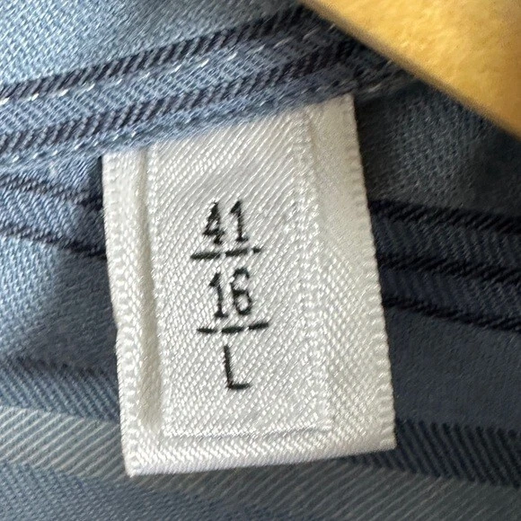 Armani Blue Striped Collared Button Down Shirt Mens Size Large Neck 16 Sleeve 41 Foto 4 de 4