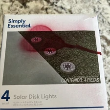 4 x Solar Ground Lights, Yard Garden Pathway Outdoor Disk Lights With 8 LED