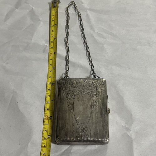 Vintage German silver evening/dance purse with vanity mirror and coin slots - Picture 23 of 23