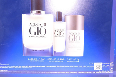 Giorgio Armani Acqua Di Gio Profondo Eau De Parfum 2.5 Oz, .5oz, & Deodorant Set