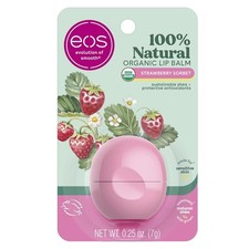eos 100% Natural & Organic Lip Balm- Strawberry Sorbet, All-Day Moisture,0.25 oz