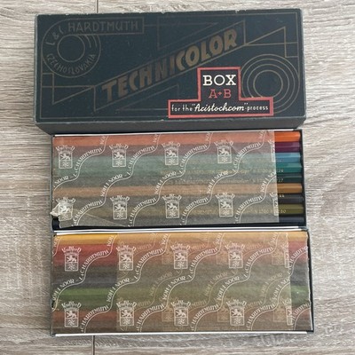 SELTENE Vintage L&C Hardtmuth Technicolor Bleistifte - Box A+B - Full Set