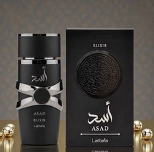 Asad Elixir Eau de Parfum Lattafa for Men 3.4 fl oz (100 ml).