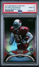 Patrick Peterson 2011 Bowman Sterling Black Refractor /50 PSA 10 Rookie RC Pop 2