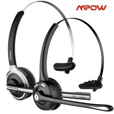 Wireless Bluetooth Headset Noise Cancelling Over the Head Boom w/Mic For Trucker