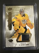 2022-23 Upper Deck Premier - Juuse Saros #55 Premium Memorabilia /25 (MEM)