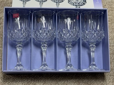 Wine Glasses, Vintage Cristal d Arques Paris Longchamp Stemmed Glasses, 8.25 Oz