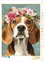 Calvendo Puzzle Paws In A Sea Of Flowers | 1000 Pieces, Finished Size 25.2 × 18.