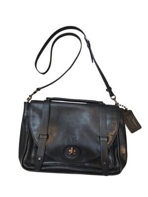 COACH BLEECKER BLACK LEATHER MINI BROOKLYN MESSENGER BAG 32278