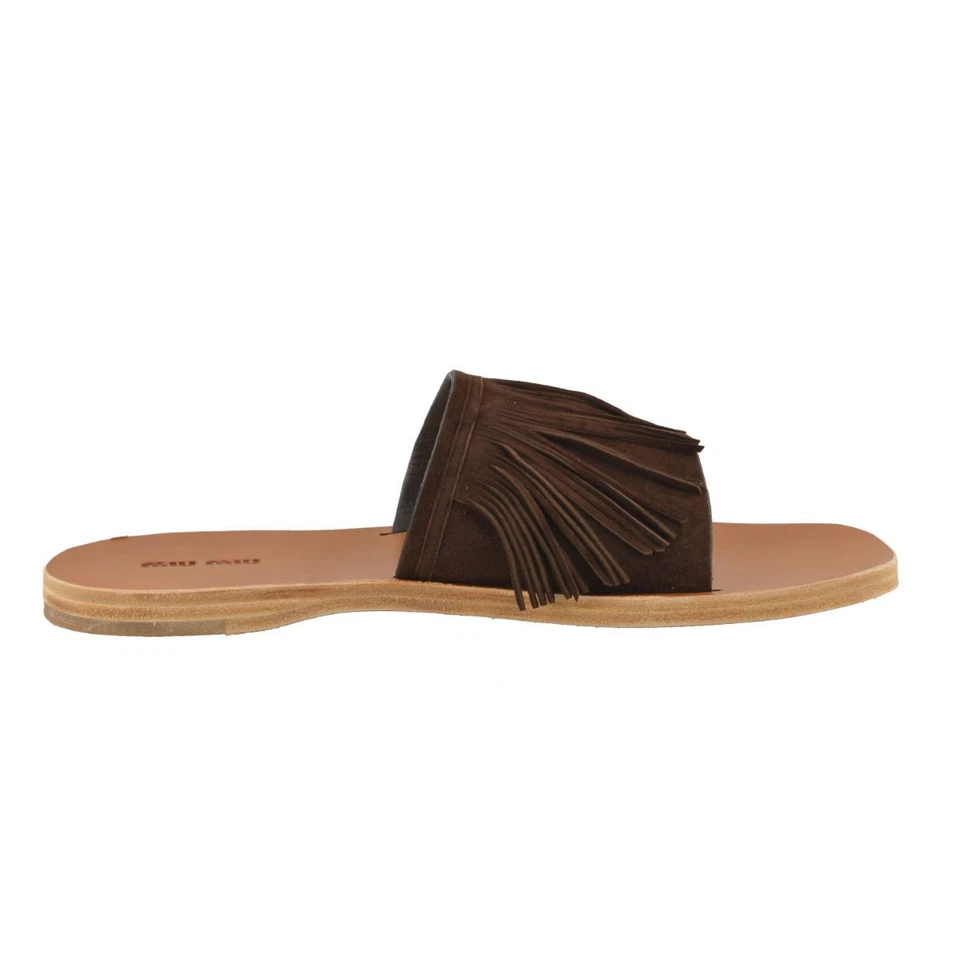 Miu Miu Women's Suede Leather Flip Flop Shoes Sz 6.5 7.5 8 8.5 11 - Image 4 of 4