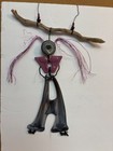 Primitive Handcrafted Hanging Art of Wood, Wire, Resin, Glass, Beads