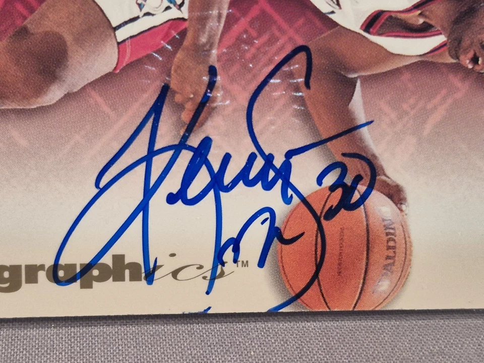 1996-97 Skybox Premium Kenny Smith Autographics Blue Ink Auto Houston Rockets - Image 2 of 4