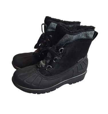 Baretraps Boots Women 8 M Black Waterproof Leather Fur Zip Comfort