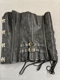 Women&rsquo;s M Black Lace Corset Cosplay Goth Rennfair Steampunk