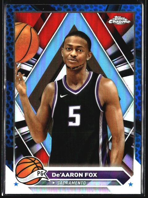2023 Topps Chrome De'Aaron Fox #117 Blue Basketball Refractors Sacramento Kings