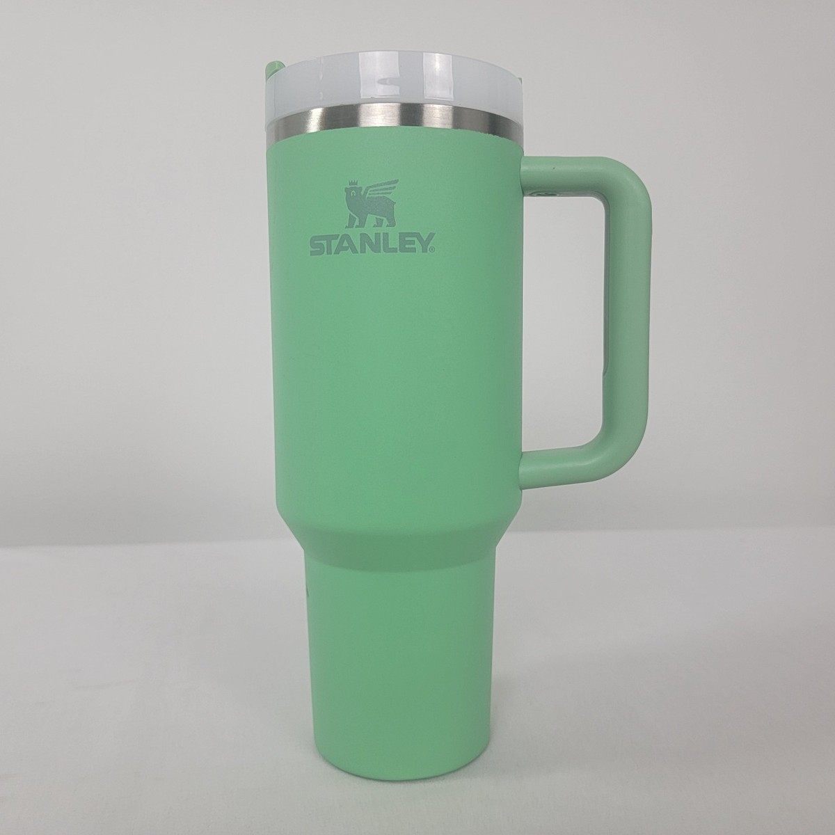 Stanley Mint Green Large Cup w Lid Scratches One Side 40 Ounces Oz
