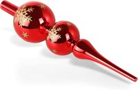 Christbaumspitze Glas Rot 31Cm GläNzend Weihnachtsbaumspitze Tannenbaum
